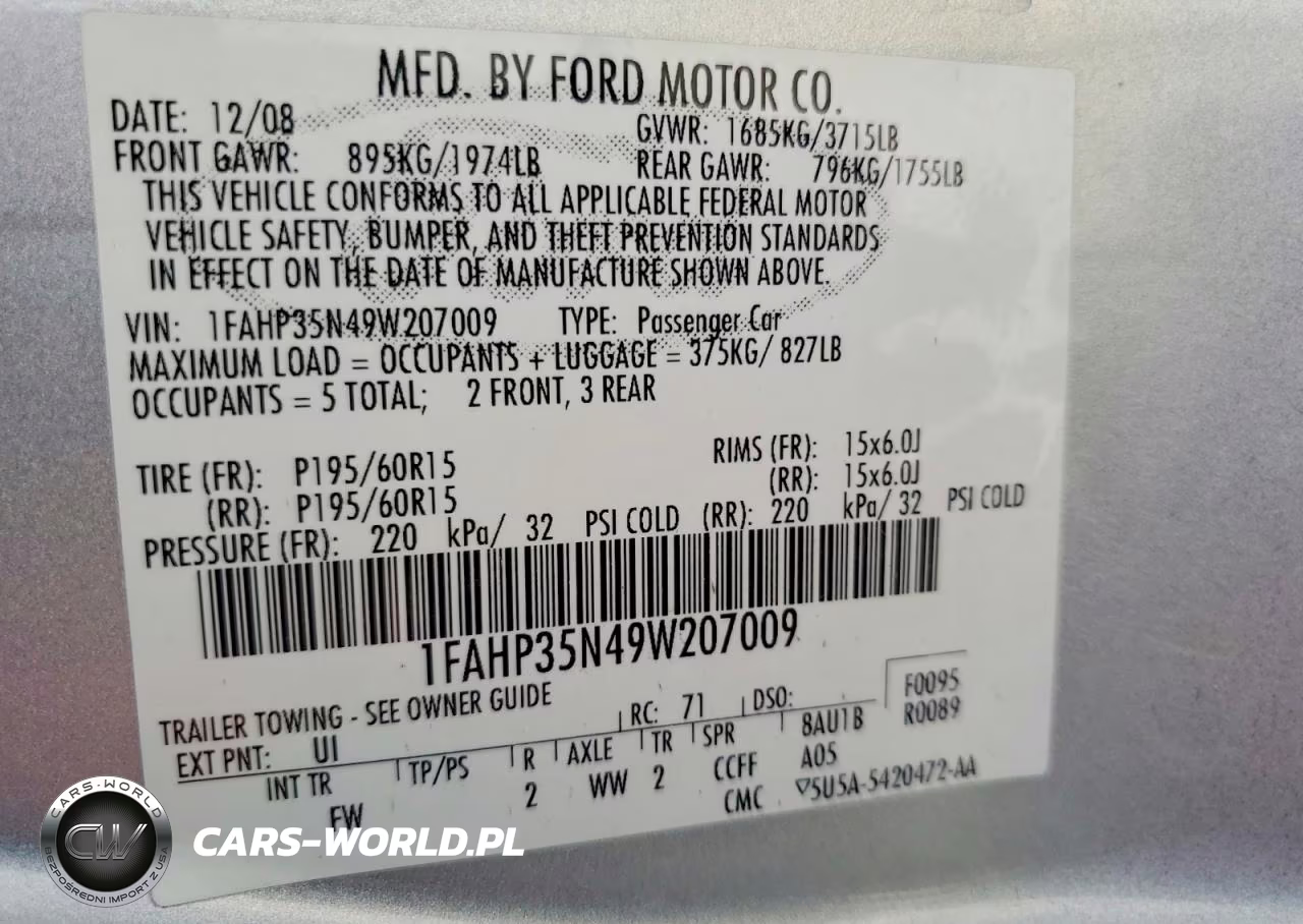 2009 Ford Focus Se VIN:1FAHP35N49W207009 - 12