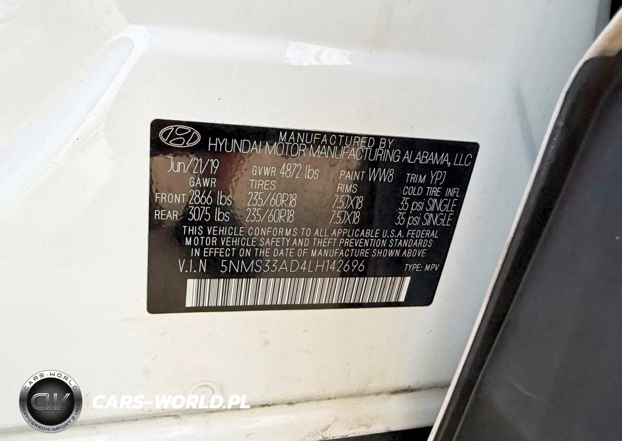 2020 Hyundai Santa Fe Sel VIN:5NMS33AD4LH142696 - 10