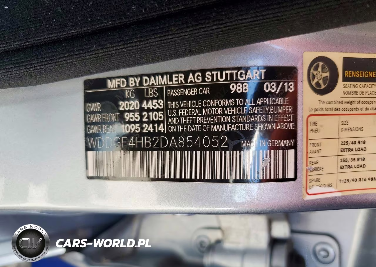 2013 Mercedes-Benz C 250 VIN:WDDGF4HB2DA854052 - 12