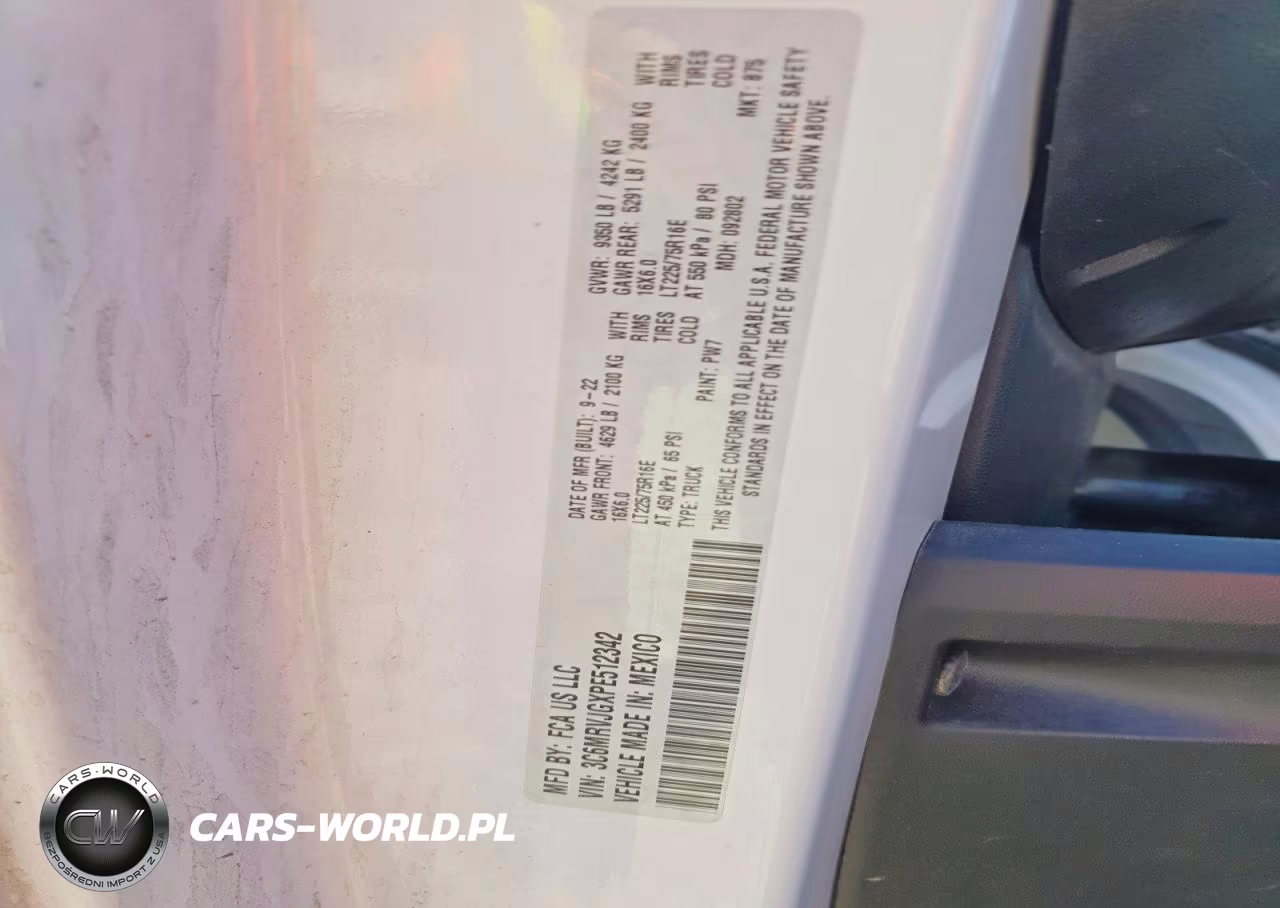 2023 Ram Promaster 3500 3500 High VIN:3C6MRVJGXPE512342 - 13