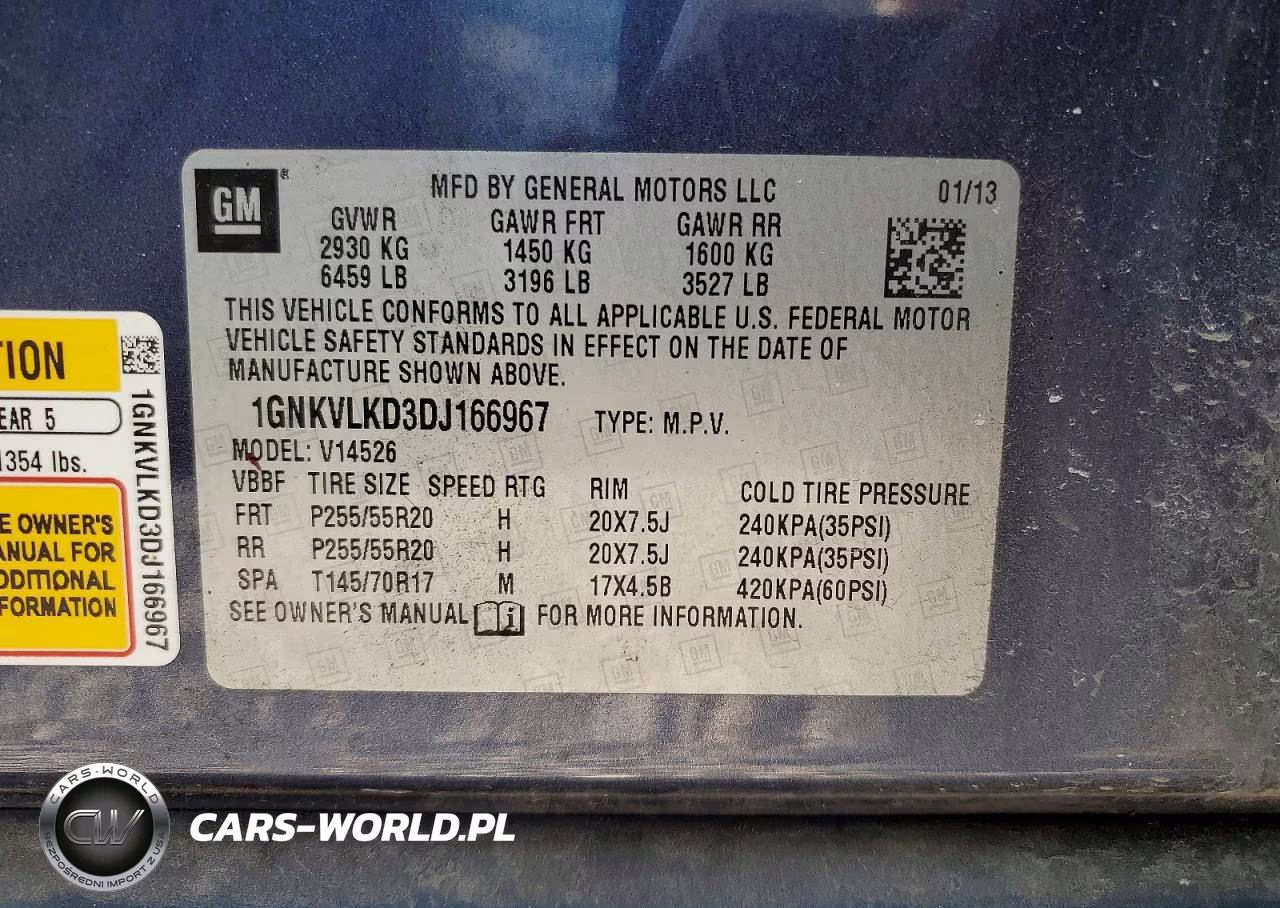2013 Chevrolet Traverse Ltz VIN:1GNKVLKD3DJ166967 - 12