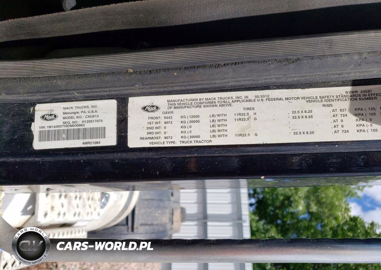 2013 Mack 600 Cxu600 VIN:1M1AW07Y0DM030662 - 10