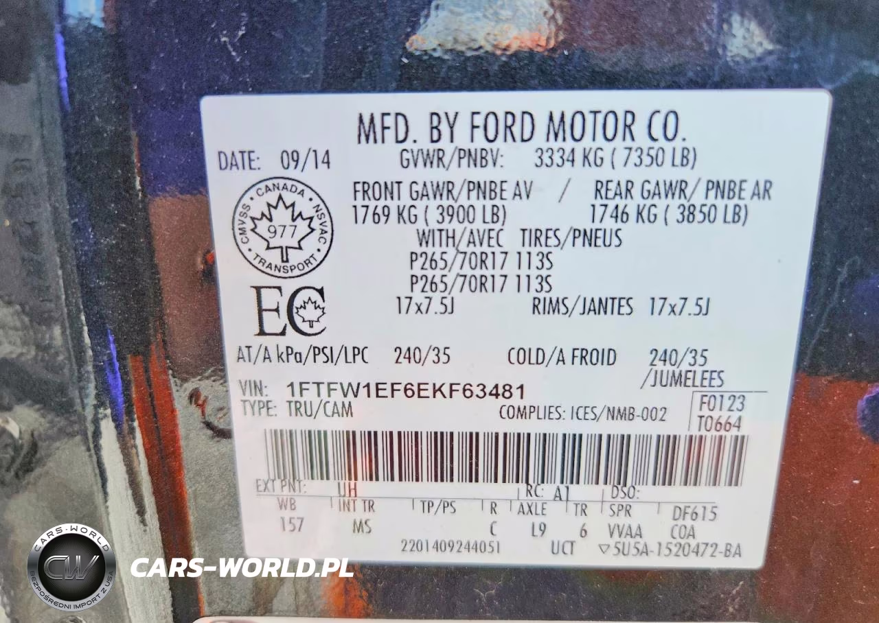 2014 Ford F150 Supercrew VIN:1FTFW1EF6EKF63481 - 12