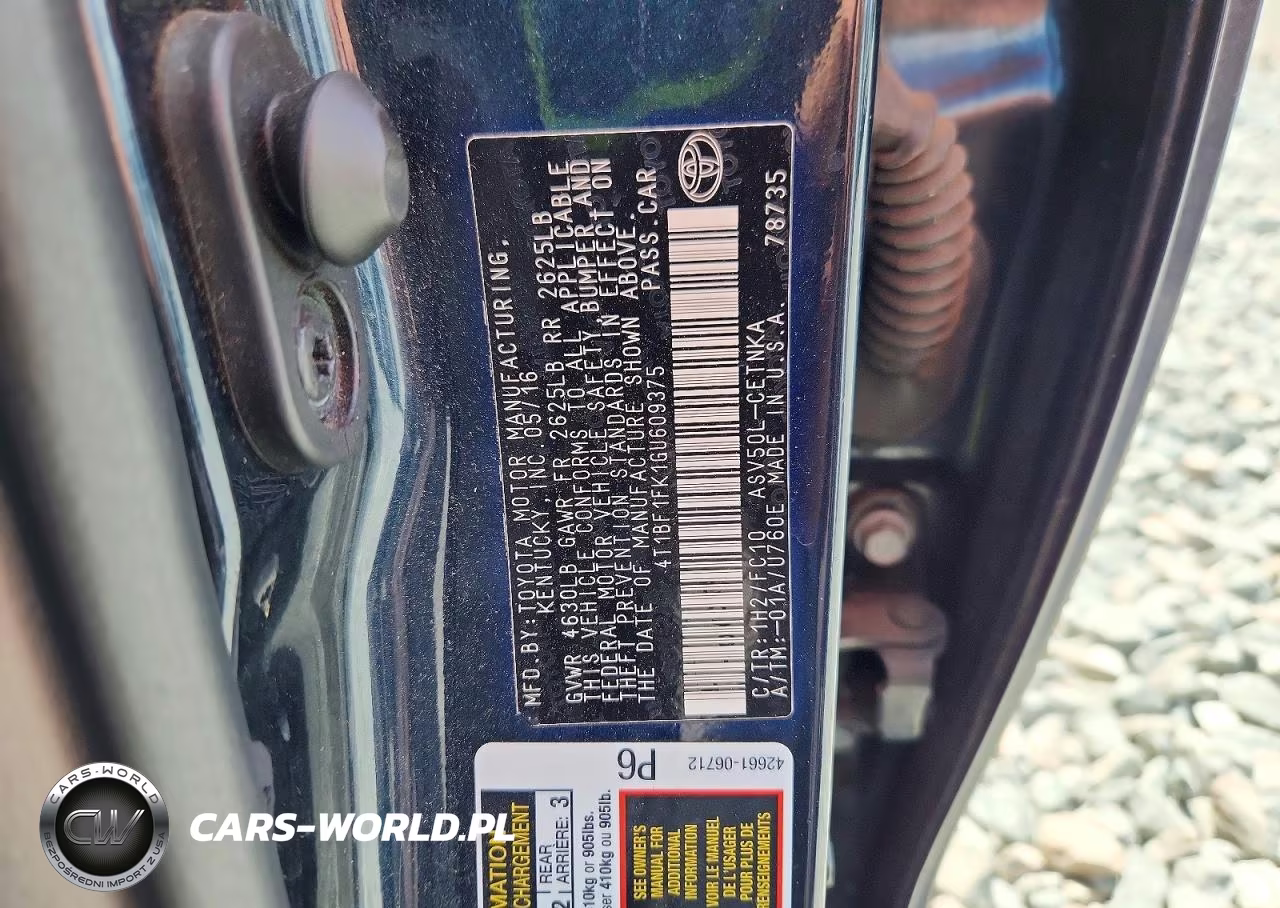 2016 Toyota Camry Le VIN:4T1BF1FK1GU609375 - 12