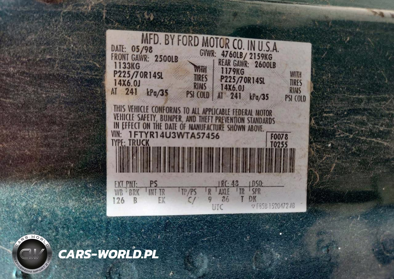 1998 Ford Ranger Super Cab VIN:1FTYR14U3WTA57456 - 12