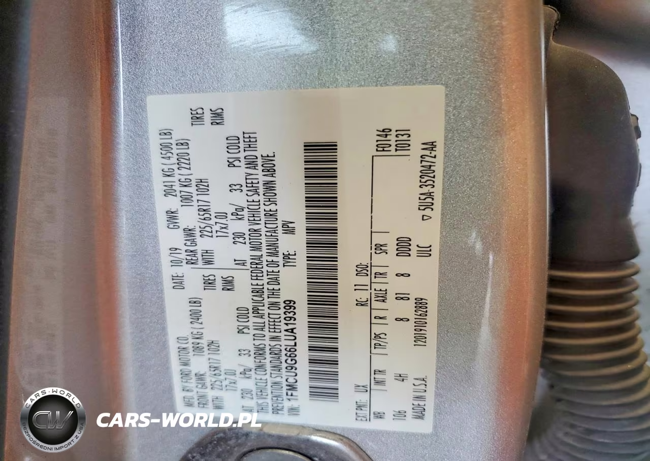 2020 Ford Escape Se VIN:1FMCU9G66LUA19399 - 14