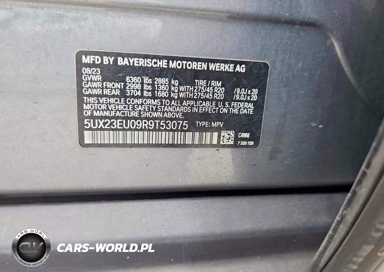 2024 BMW X5 xDrive40I VIN:5UX23EU09R9T53075 - 13