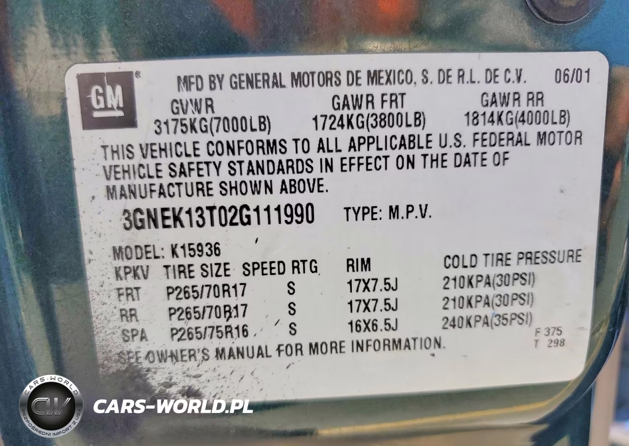 2002 Chevrolet Avalanche K1500 VIN:3GNEK13T02G111990 - 13