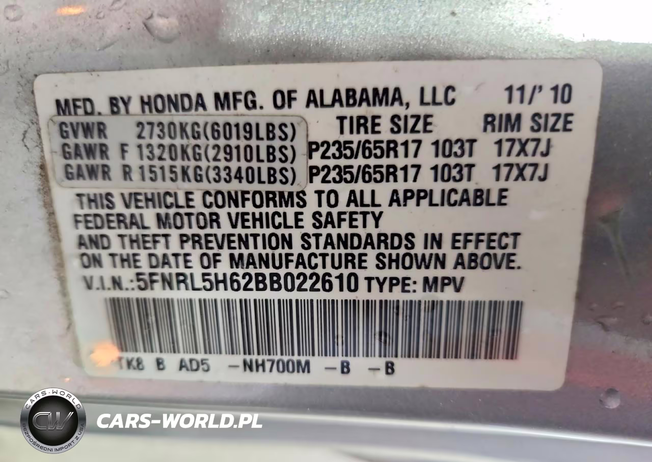 2011 Honda Odyssey Exl VIN:5FNRL5H62BB022610 - 14