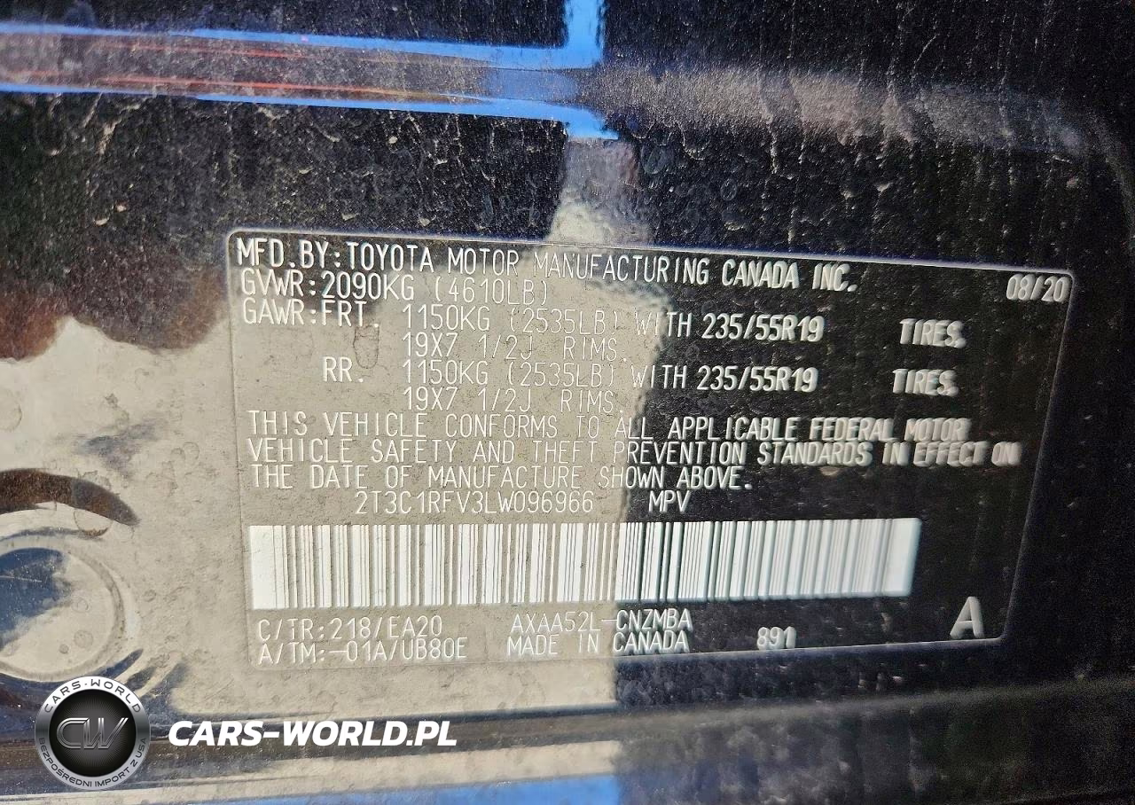 2020 Toyota Rav4 Xle Premium VIN:2T3C1RFV3LW096966 - 13