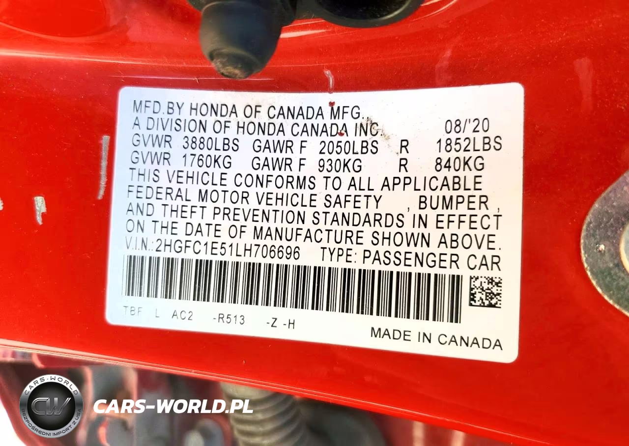 2020 Honda Civic Si VIN:2HGFC1E51LH706696 - 13