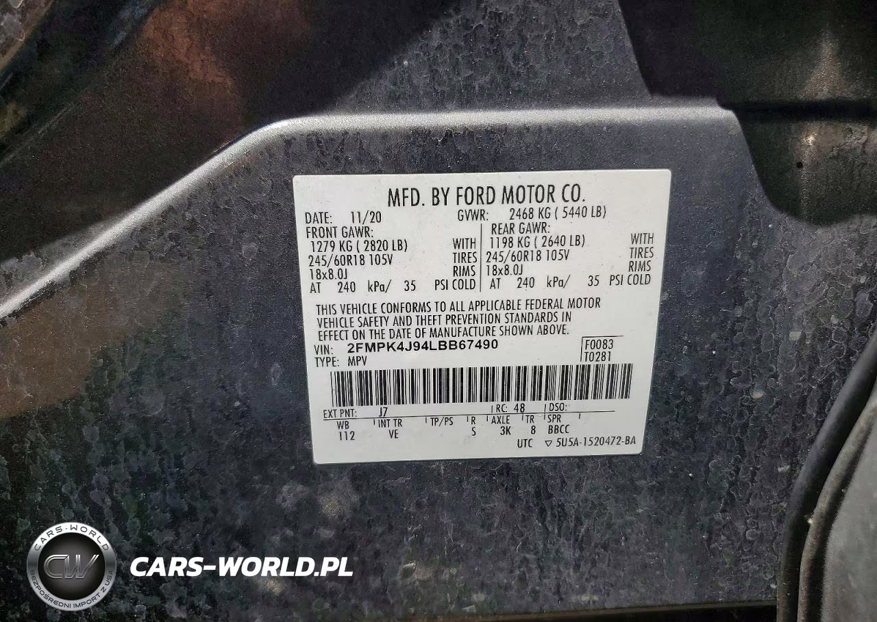 2020 Ford Edge Sel VIN:2FMPK4J94LBB67490 - 13