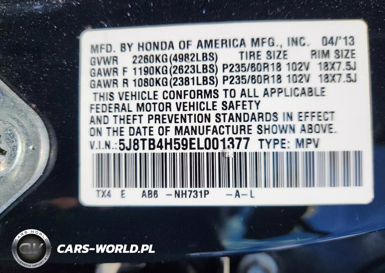 2014 Acura Rdx Technology VIN:5J8TB4H59EL001377 - 13