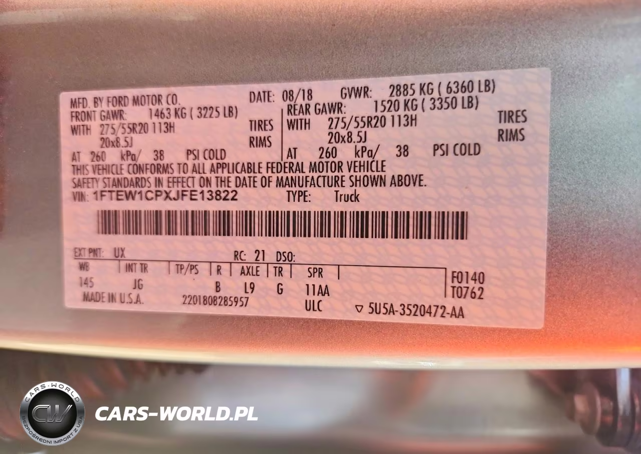 2018 Ford F150 Supercrew VIN:1FTEW1CPXJFE13822 - 12