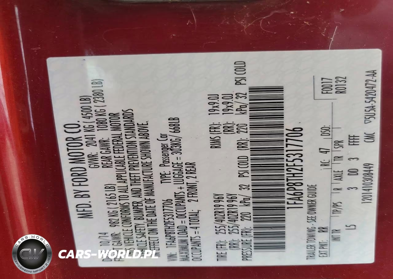 2015 Ford Mustang VIN:1FA6P8TH2F5317706 - 12