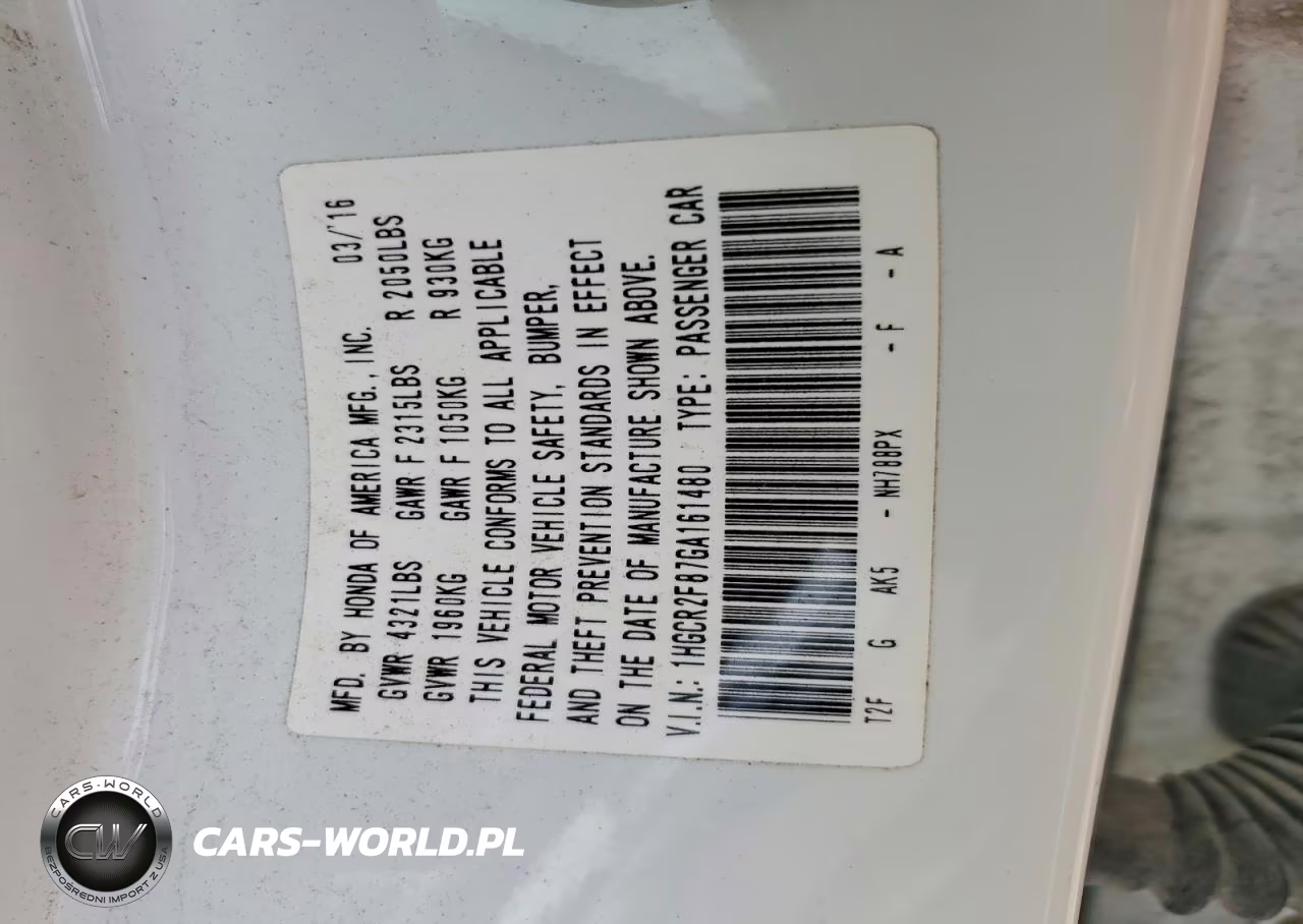 2016 Honda Accord Exl VIN:1HGCR2F87GA161480 - 12