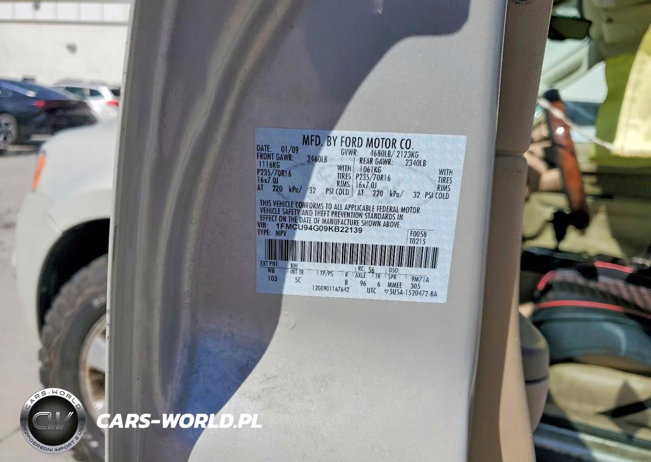 2009 Ford Escape Limited VIN:1FMCU94G09KB22139 - 12