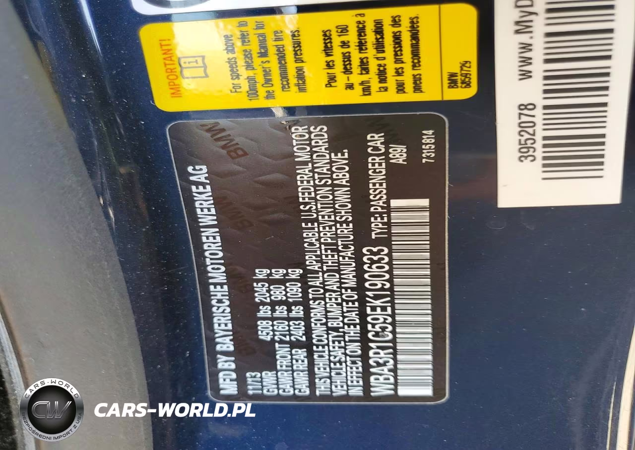 2014 BMW 435 I VIN:WBA3R1C59EK190633 - 12