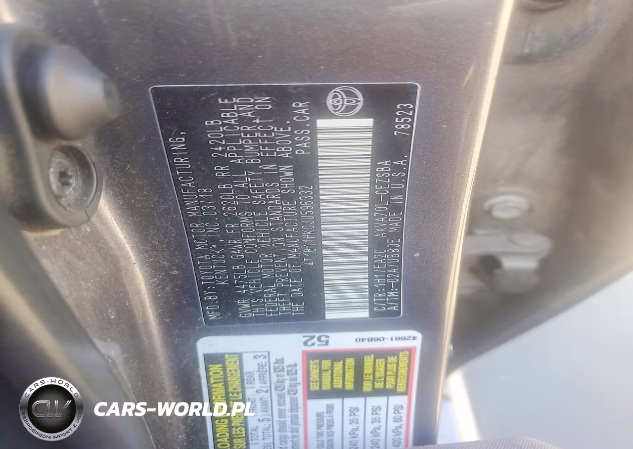 2018 Toyota Camry Se VIN:4T1B11HK0JU596332 - 12
