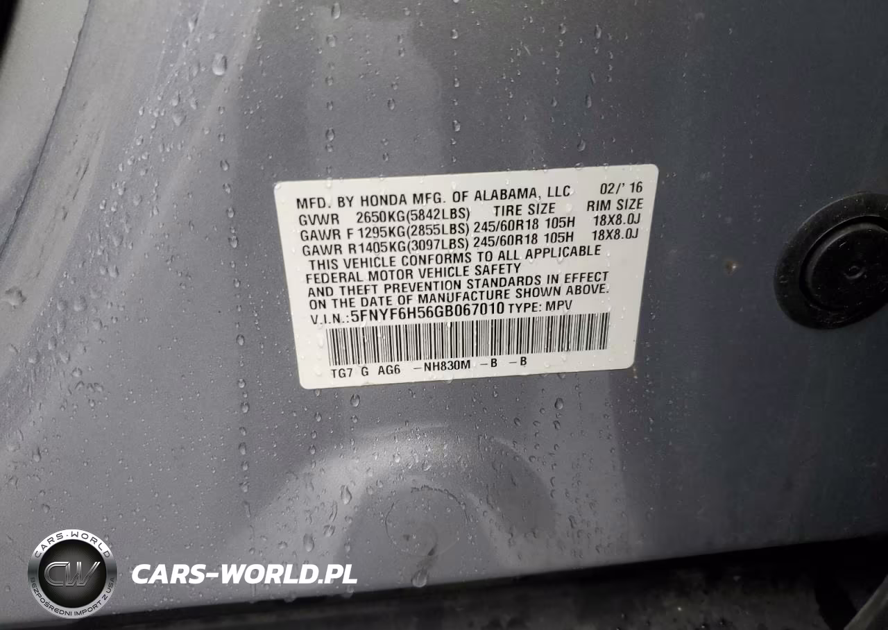 2016 Honda Pilot Exl VIN:5FNYF6H56GB067010 - 13