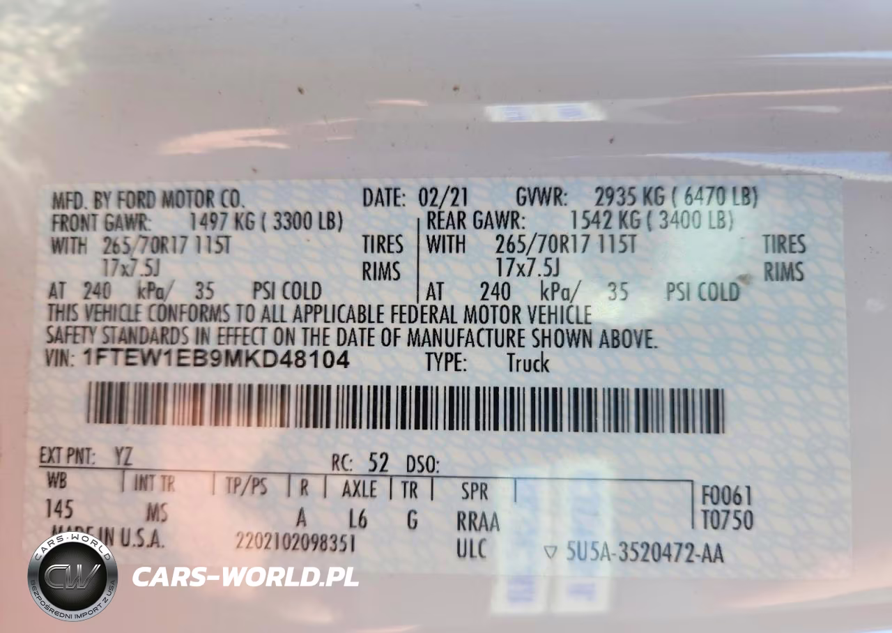 2021 Ford F150 Supercrew VIN:1FTEW1EB9MKD48104 - 12