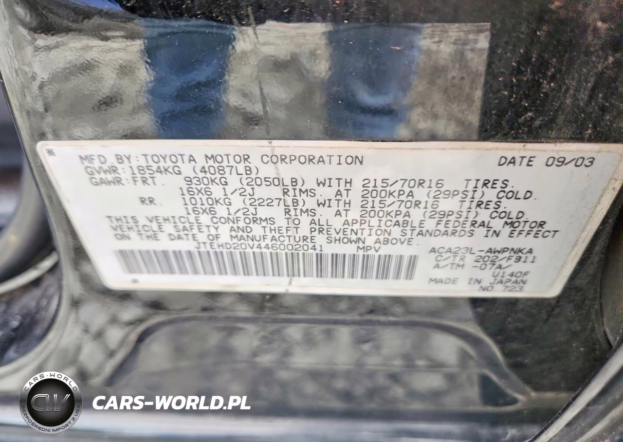 2004 Toyota Rav4 VIN:JTEHD20V446002041 - 13