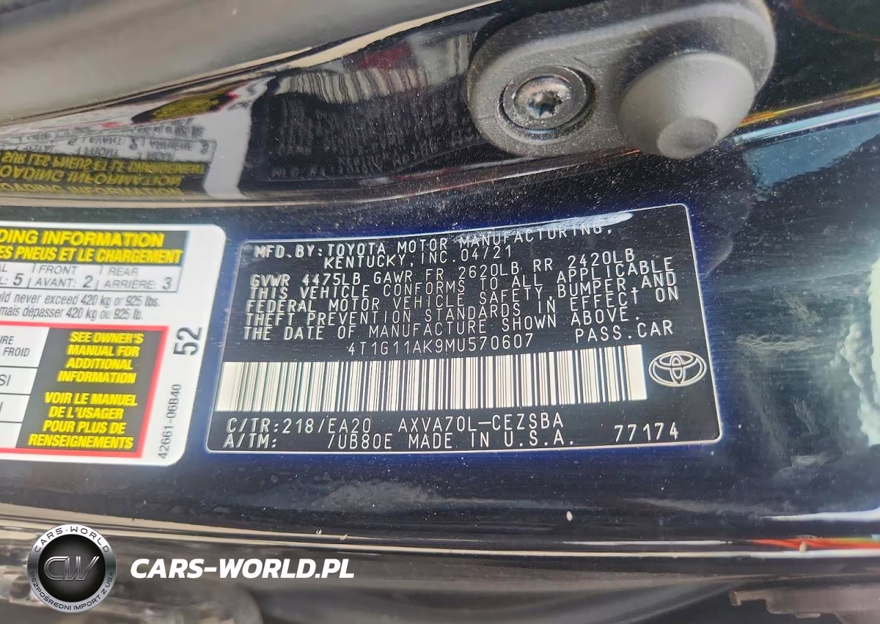 2021 Toyota Camry Se VIN:4T1G11AK9MU570607 - 12