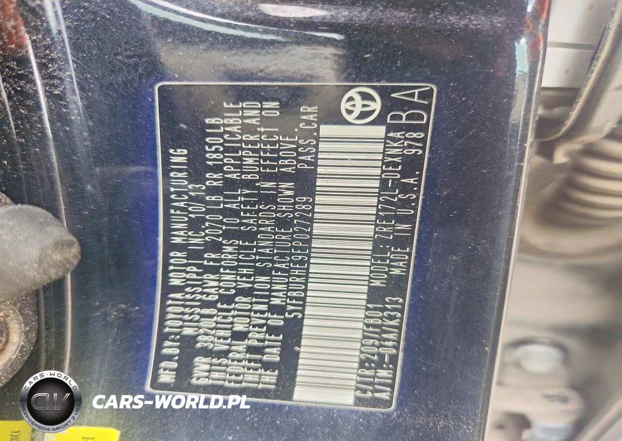 2014 Toyota Corolla Le VIN:5YFBURHE9EP027289 - 12