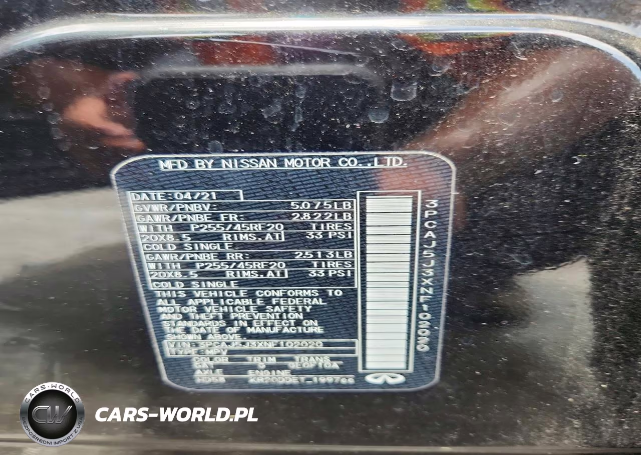 2022 Infiniti Qx55 Luxe VIN:3PCAJ5J3XNF102020 - 13