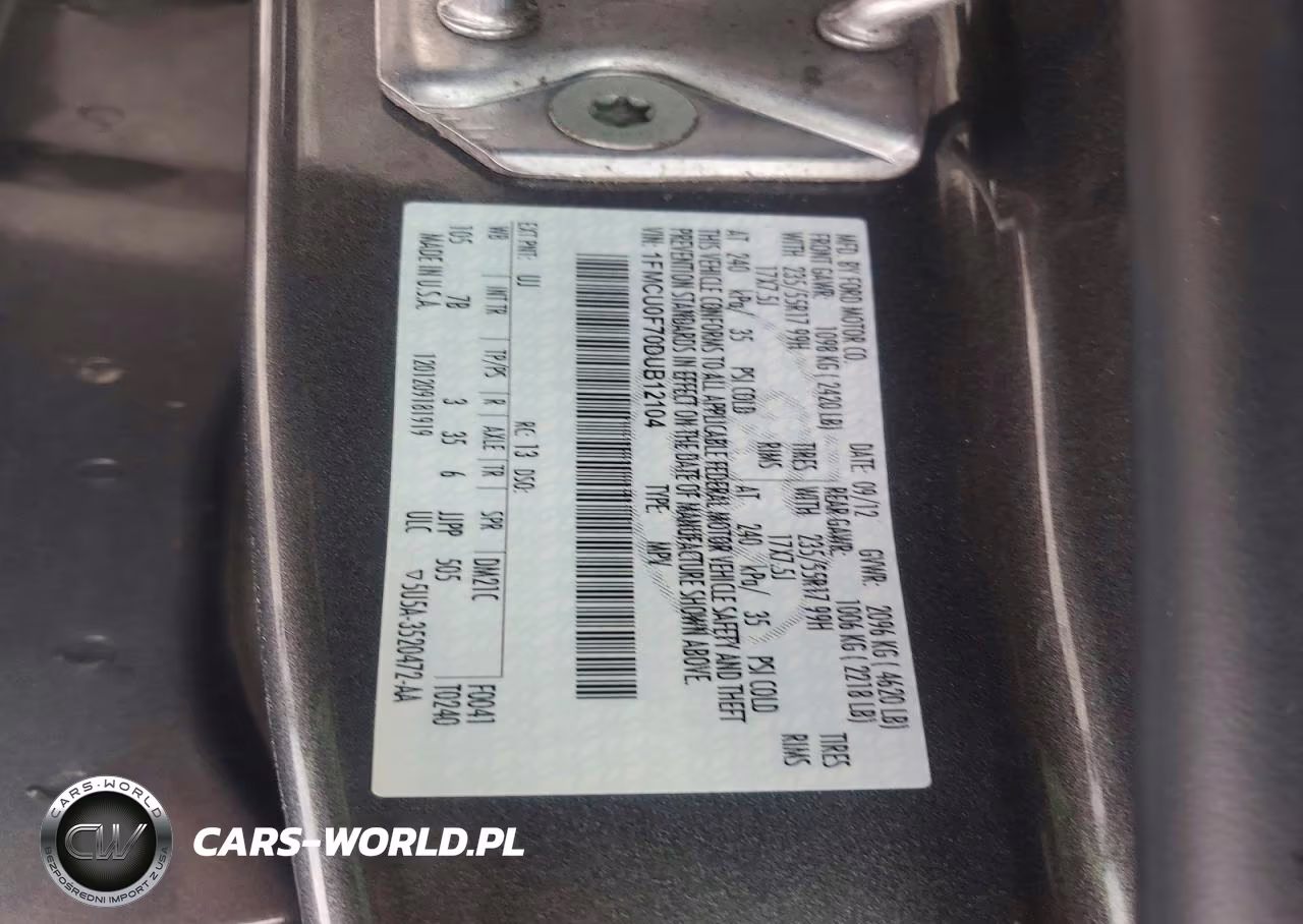2013 Ford Escape S VIN:1FMCU0F70DUB12104 - 13