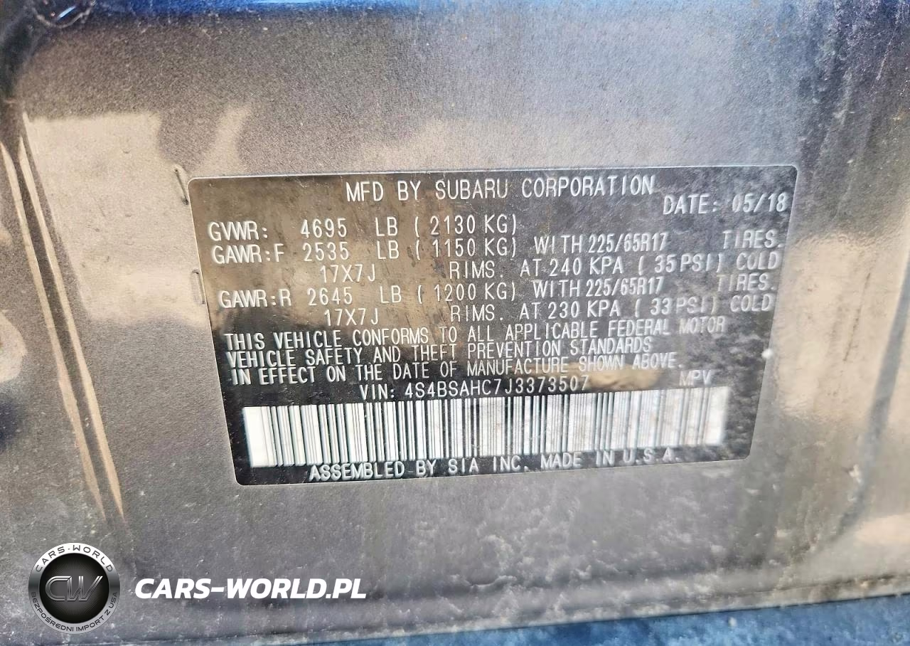 2018 Subaru Outback 2.5I Premium VIN:4S4BSAHC7J3373507 - 13