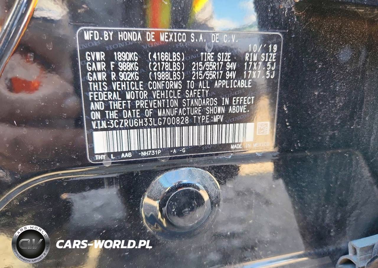 2020 Honda Hr-V Lx VIN:3CZRU6H33LG700828 - 13