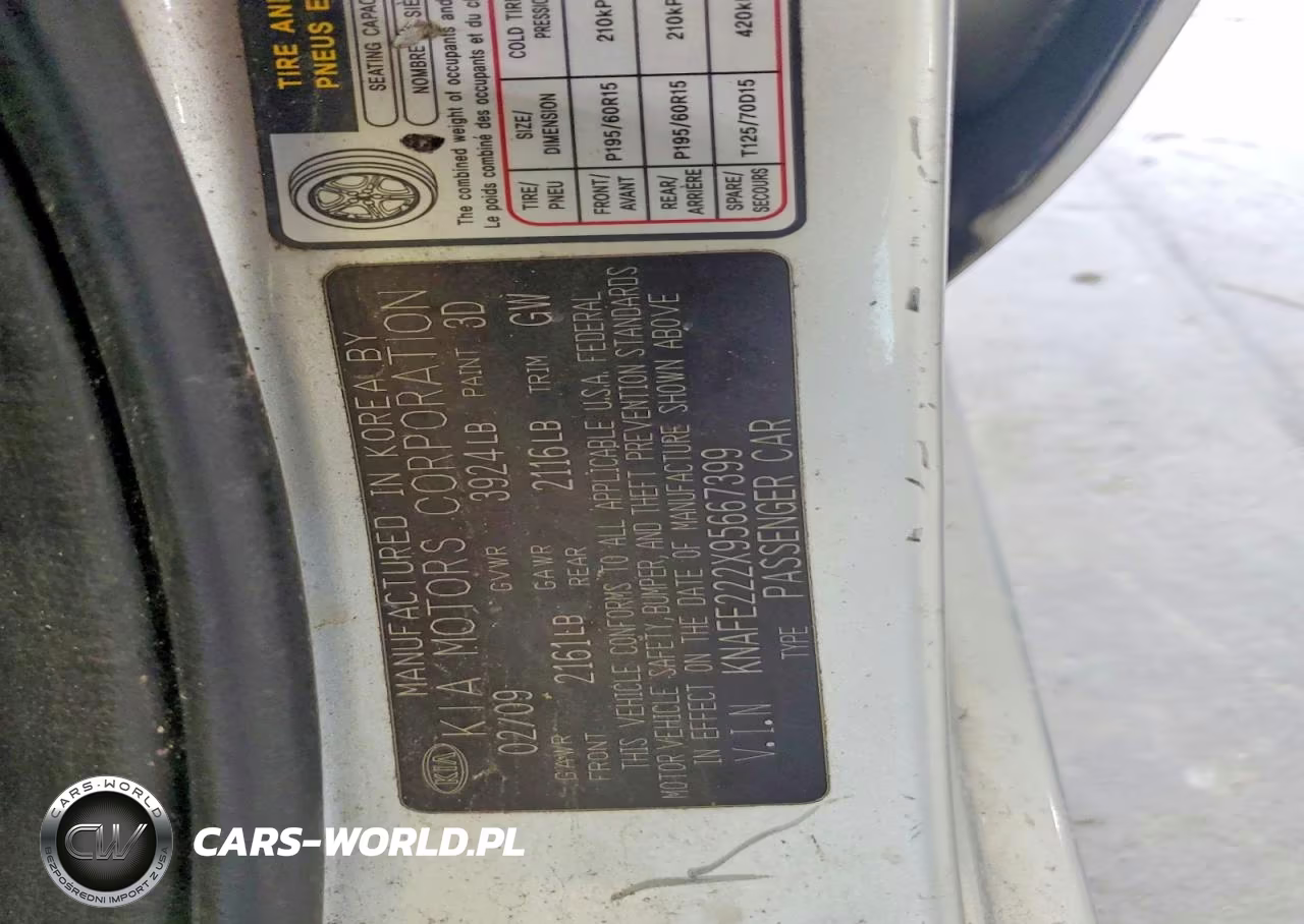 2009 Kia Spectra Lx VIN:KNAFE222X95667399 - 13