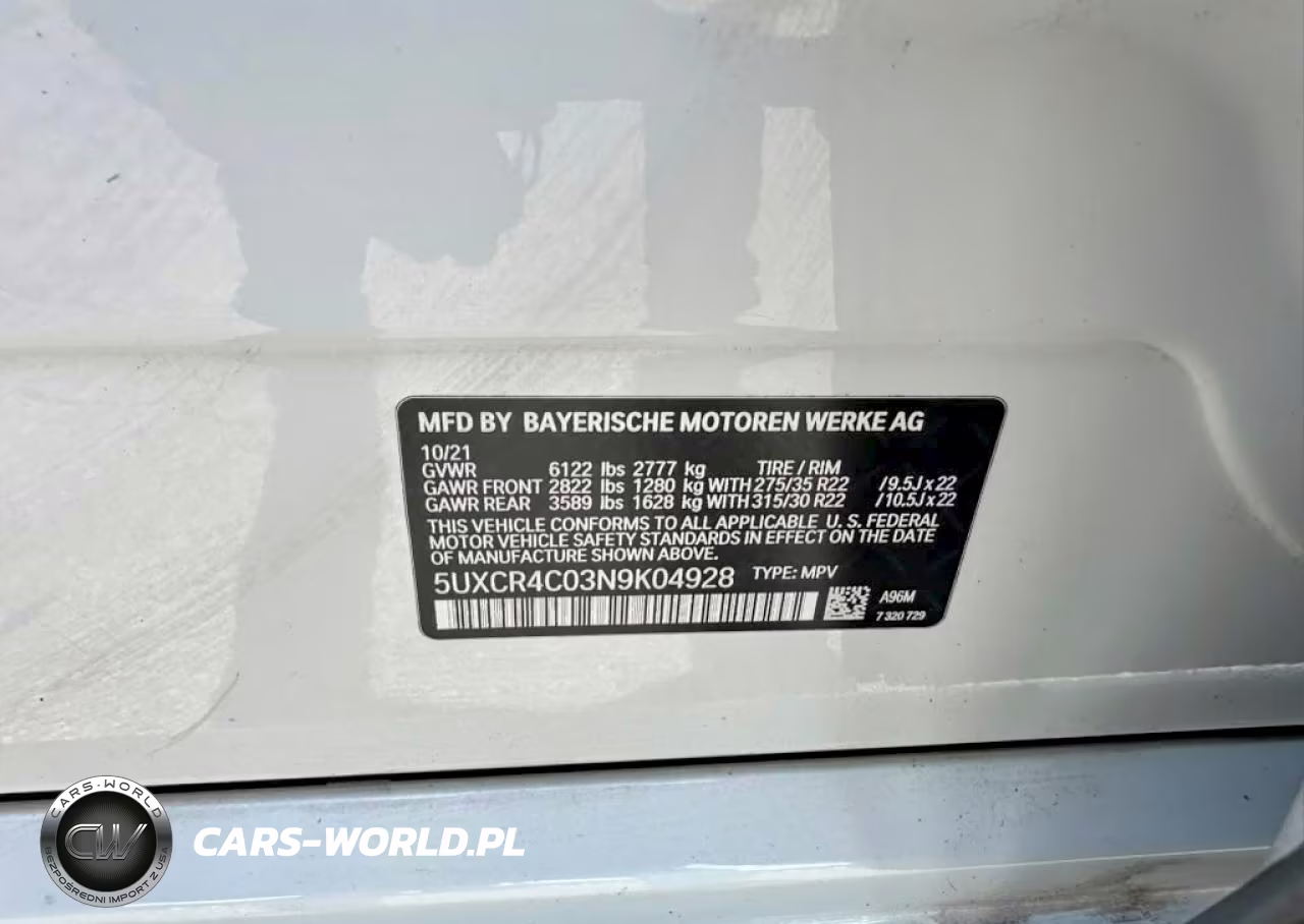 2022 BMW X5 Sdrive 40I VIN:5UXCR4C03N9K04928 - 10