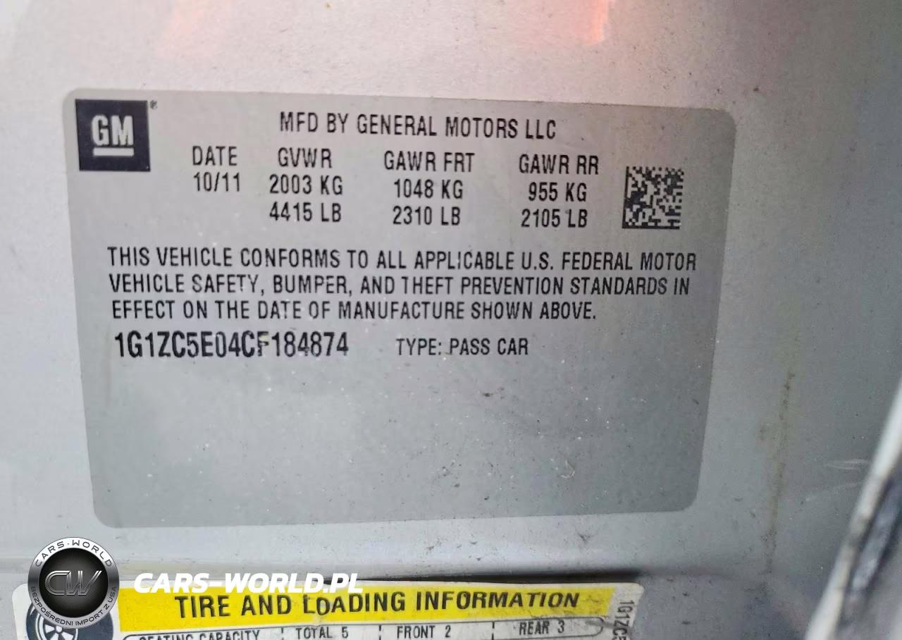 2012 Chevrolet Malibu 1Lt VIN:1G1ZC5E04CF184874 - 12