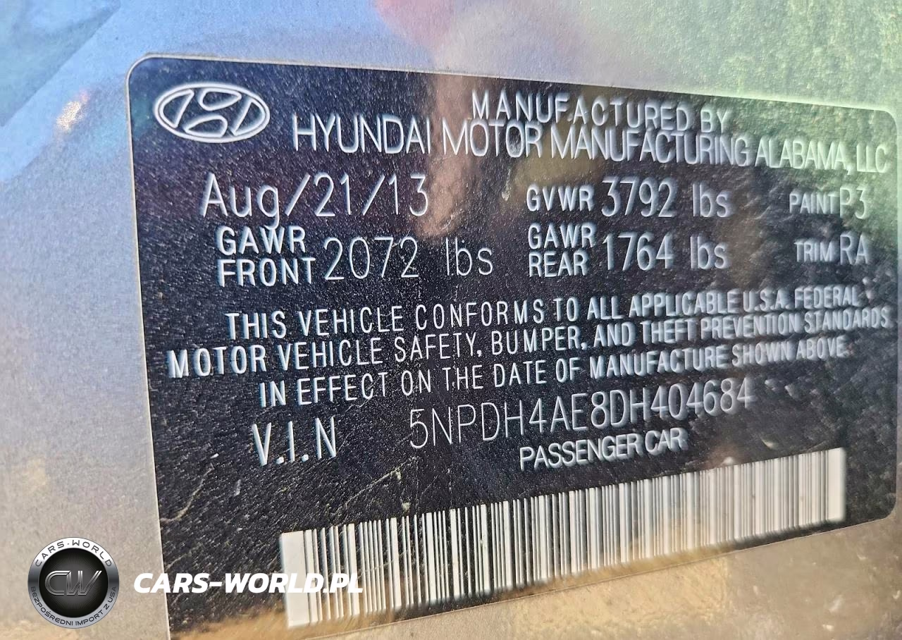 2013 Hyundai Elantra Gls VIN:5NPDH4AE8DH404684 - 12