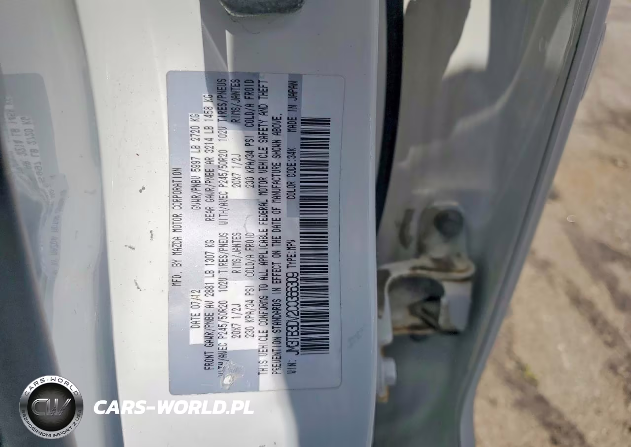 2012 Mazda Cx-9 VIN:JM3TB3DV2C0366309 - 13