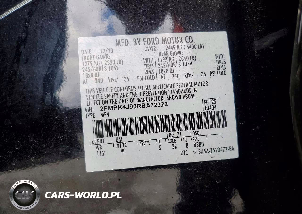 2024 Ford Edge Sel VIN:2FMPK4J90RBA72322 - 13