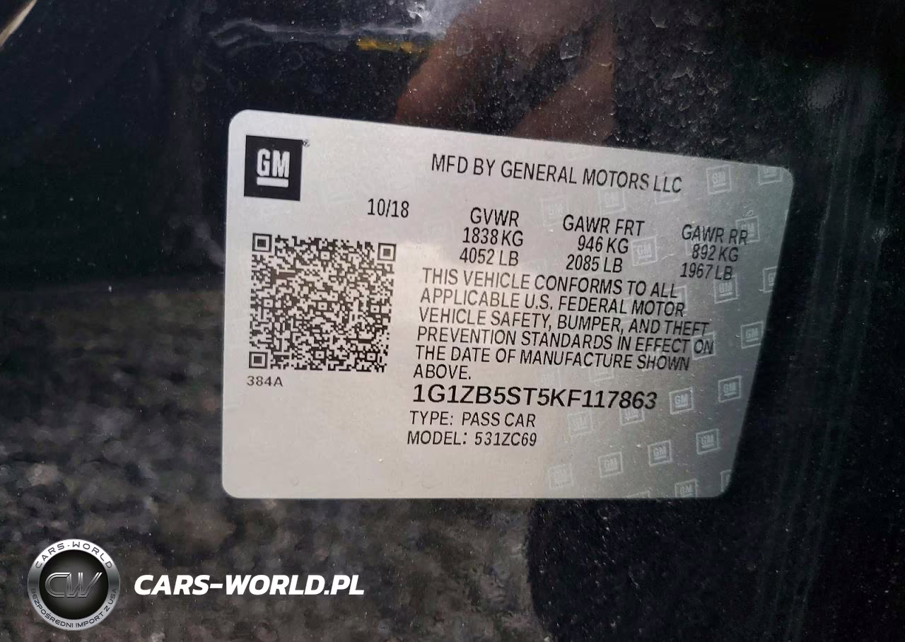 2019 Chevrolet Malibu Ls VIN:1G1ZB5ST5KF117863 - 12