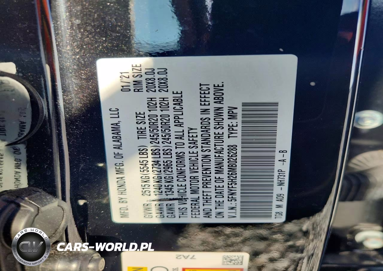 2021 Honda Pilot 2Wd Special Edition VIN:5FNYF5H26MB026288 - 12