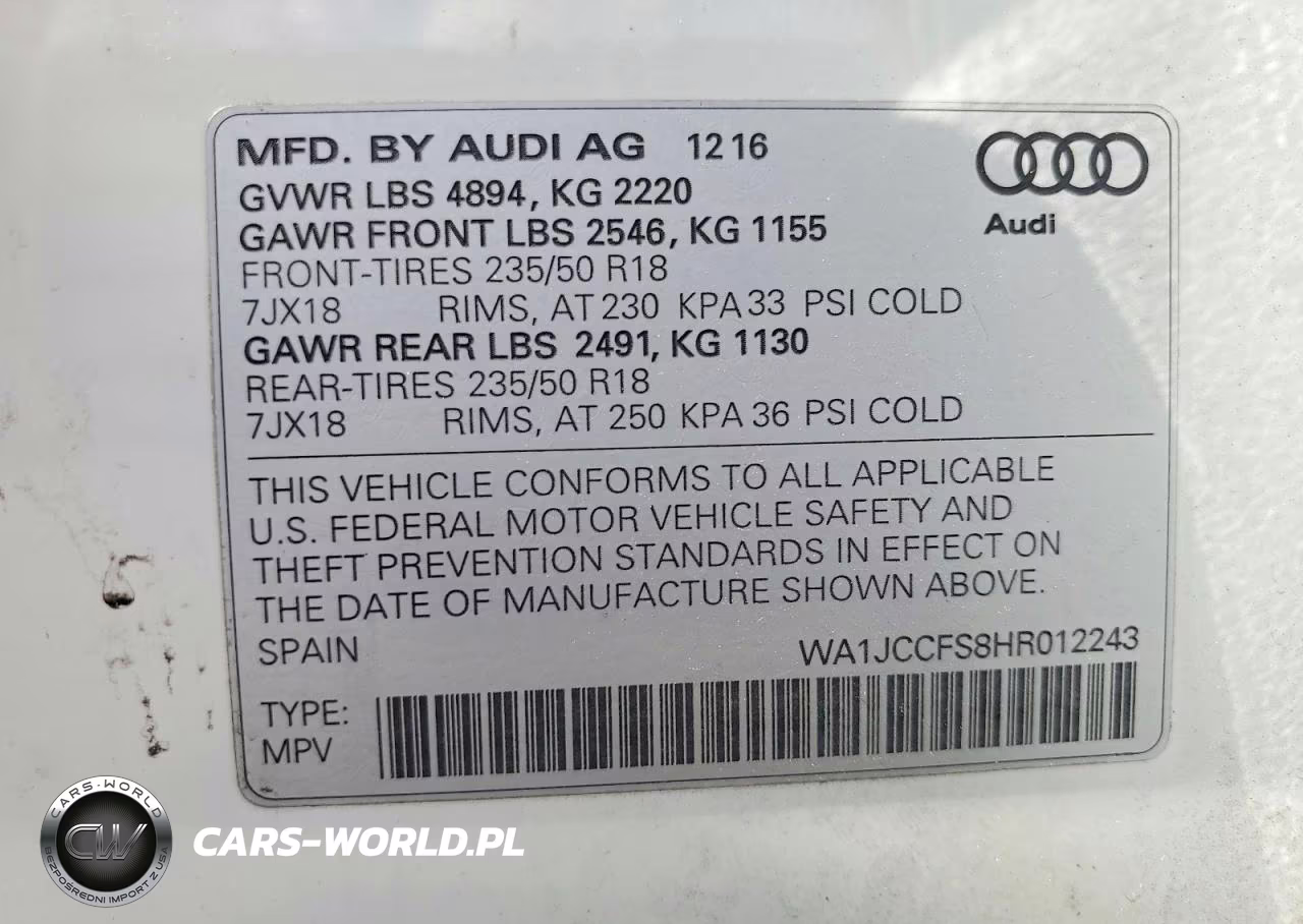 2017 Audi Q3 Premium Plus VIN:WA1JCCFS8HR012243 - 12