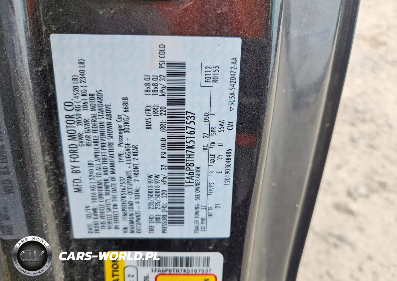 2019 Ford Mustang VIN:1FA6P8TH7K5167537 - 13