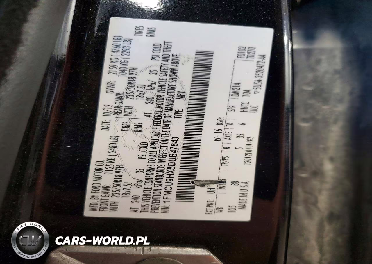 2013 Ford Escape Sel VIN:1FMCU9HX5DUB47643 - 13