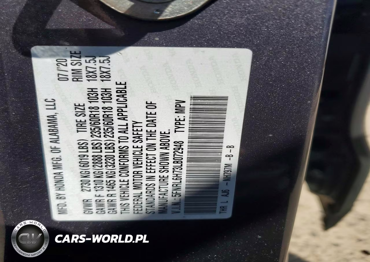 2020 Honda Odyssey Exl VIN:5FNRL6H73LB072948 - 13