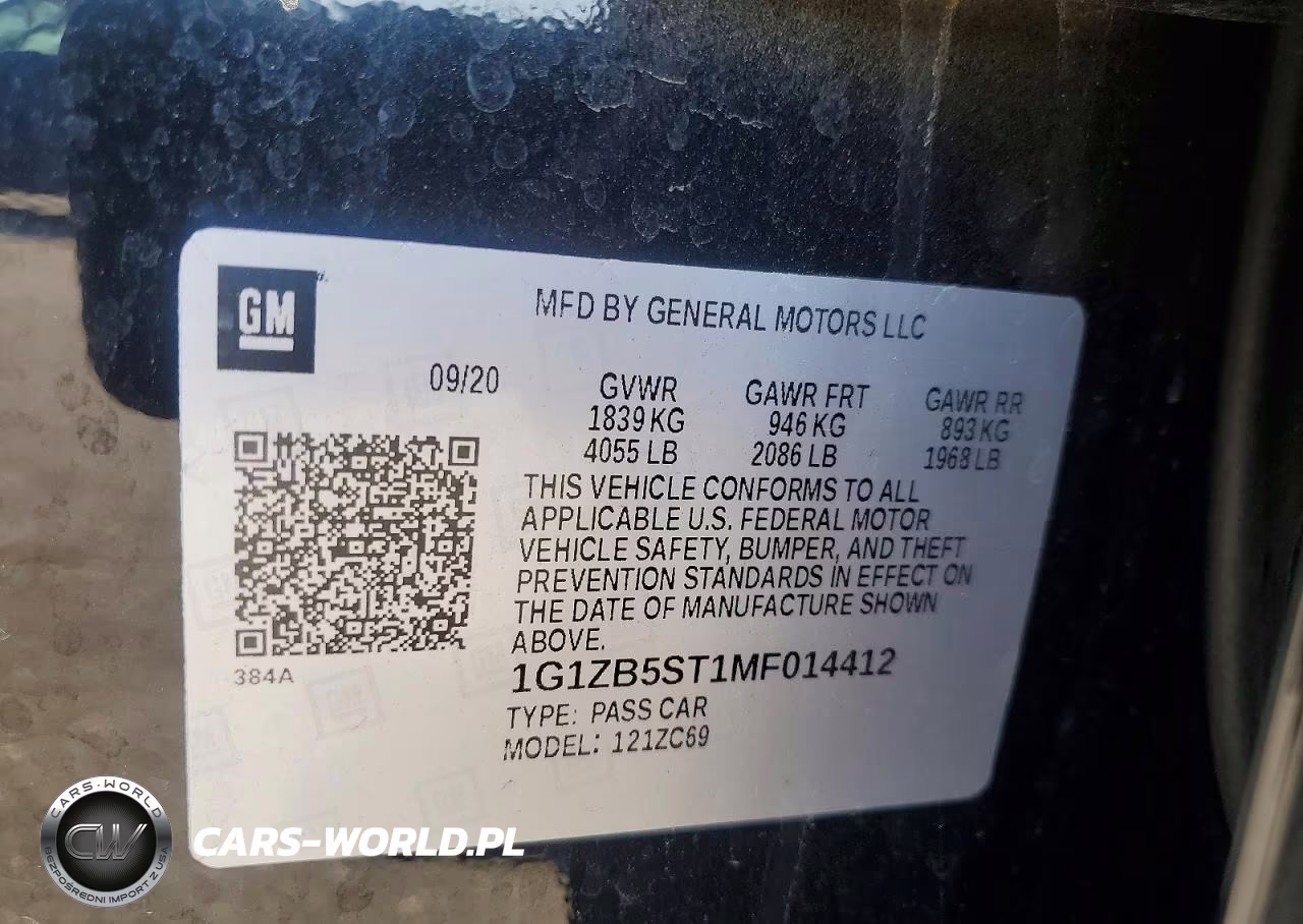 2021 Chevrolet Malibu Ls VIN:1G1ZB5ST1MF014412 - 12