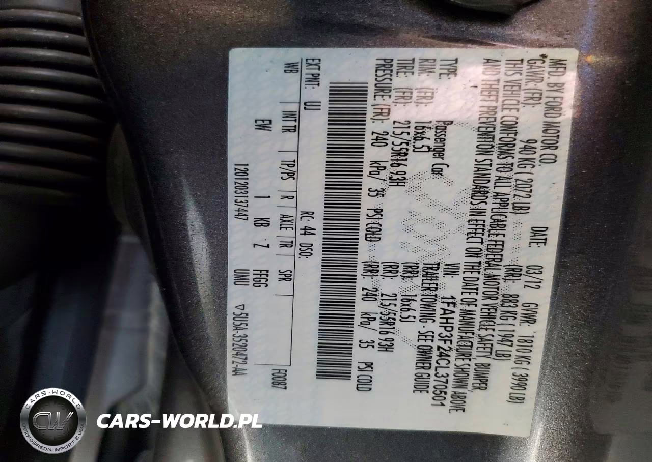 2012 Ford Focus Se VIN:1FAHP3F24CL370501 - 13