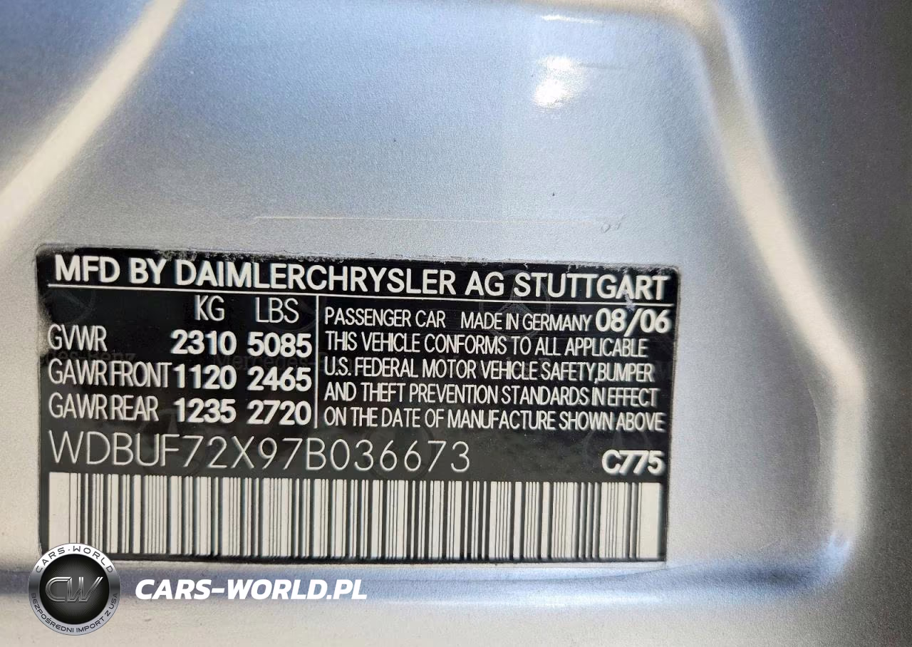 2007 Mercedes-Benz E 550 VIN:WDBUF72X97B036673 - 13
