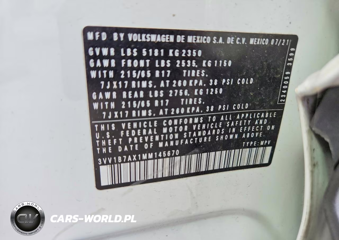 2021 Volkswagen Tiguan S VIN:3VV1B7AX1MM145670 - 13
