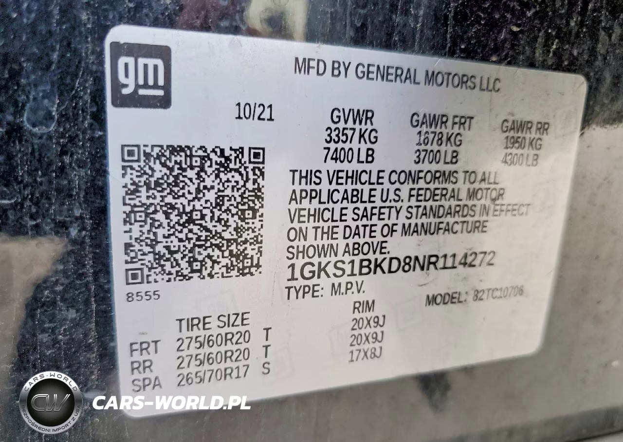 2022 GMC Yukon Slt VIN:1GKS1BKD8NR114272 - 14