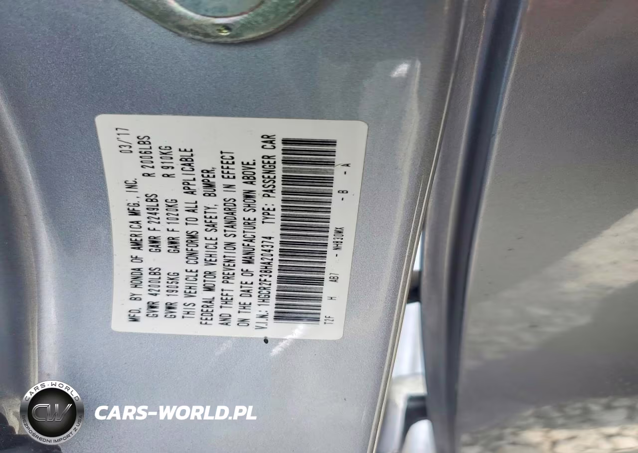 2017 Honda Accord Lx VIN:1HGCR2F38HA204374 - 13